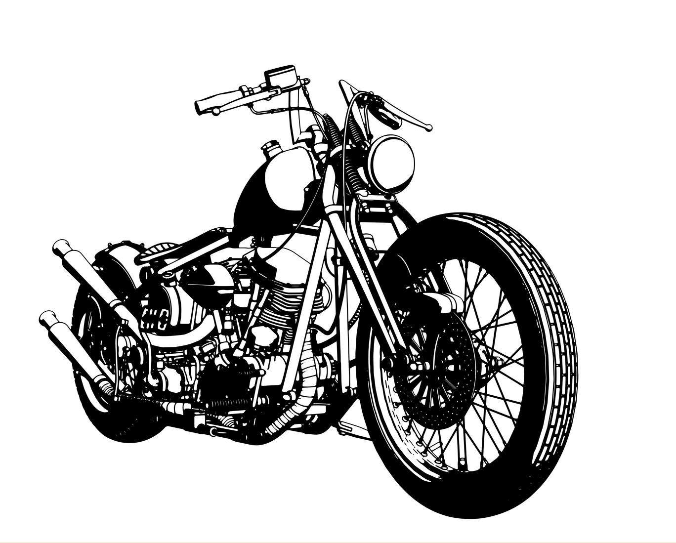 Motorcycle Line Art