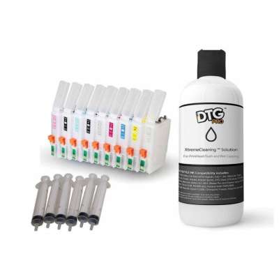 DTF P600 Cleaning and Maintenance Kit (includes 9 cartridges, 32oz cleaning solution, 6 syringes with special tip)