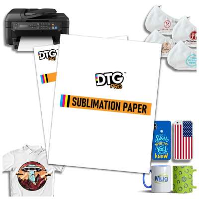 DTGPRO Sublimation Paper / Heat Transfer Paper 100 Sheets (A3 Size, 11.7 x 16.5) for all inkjet printers utilizing Sublimation Ink - for transferring images to light colored polyester fabric such as T-shirts, and other objects