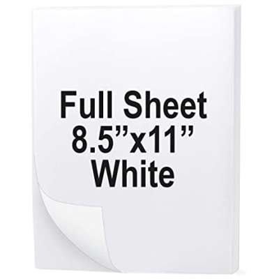 iColor White Vinyl Sheets with Permanent Adhesive 8 1/2 in x 11 in (216 x 279mm) - includes 25 pcs