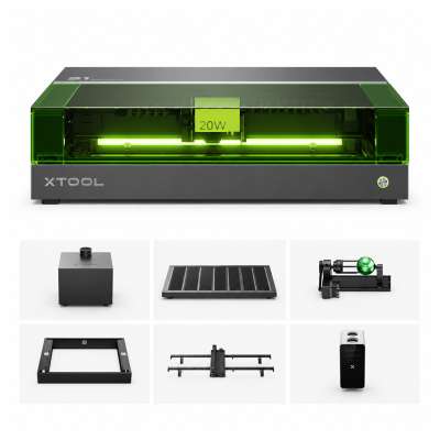 xTool S1 Professional Enclosed Diode Laser Cutting System (20W Edition) - All-in-One Bundle